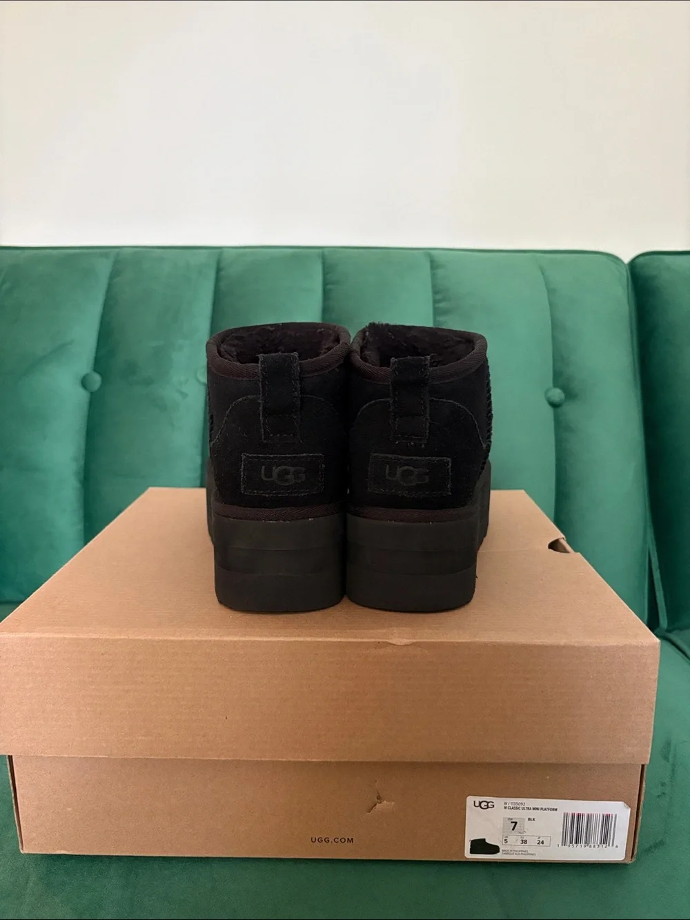 UGG Black Platform Mini Booties